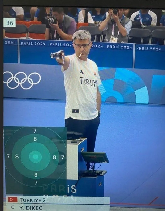 Reply to the post “Turkish athlete did not use lenses or special glasses at the Olympics and won silver” - Weapon, Olympic Games, Sport shooting, Shooting, Video, Longpost, Humor, Picture with text, Screenshot, Memes, Reply to post, A wave of posts, Yusuf DikeГ§