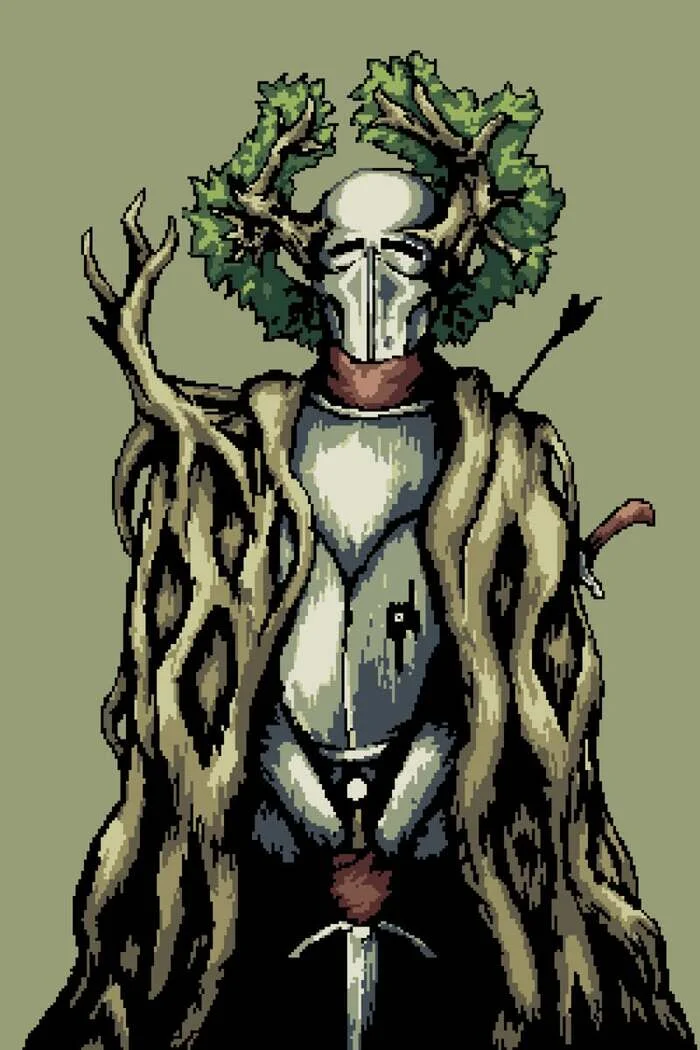 Knight of Nature - My, Pixel Art, 2D, Gamedev, Digital drawing, Knights, Character Creation, Art, Digital, Characters (edit)