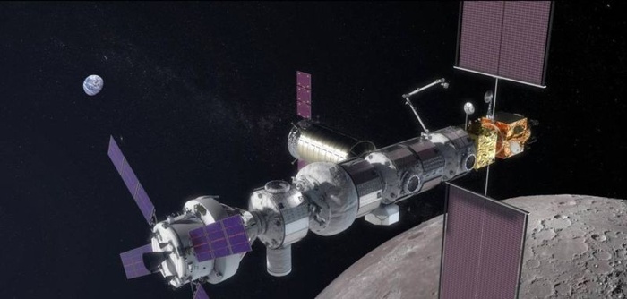 Изображение предлагаемого NASA lunar gateway.НАСА