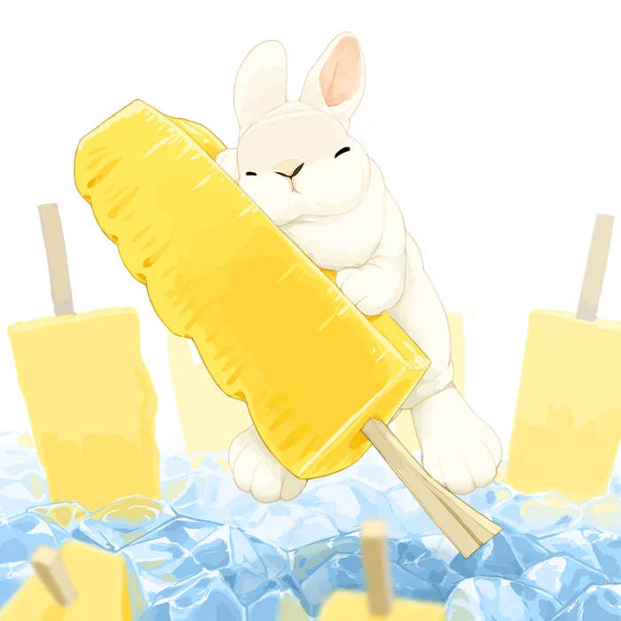 Chilled pineapple - Art, Drawing, Ice, A pineapple, Rabbit