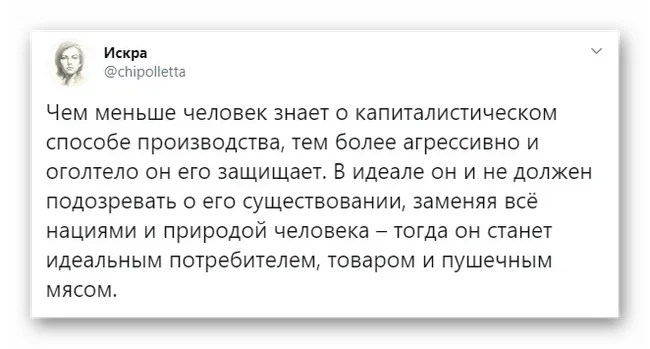 Защитники капитализма - Негатив, Политика, Искра (Twitter), Капитализм, Скриншот, Twitter