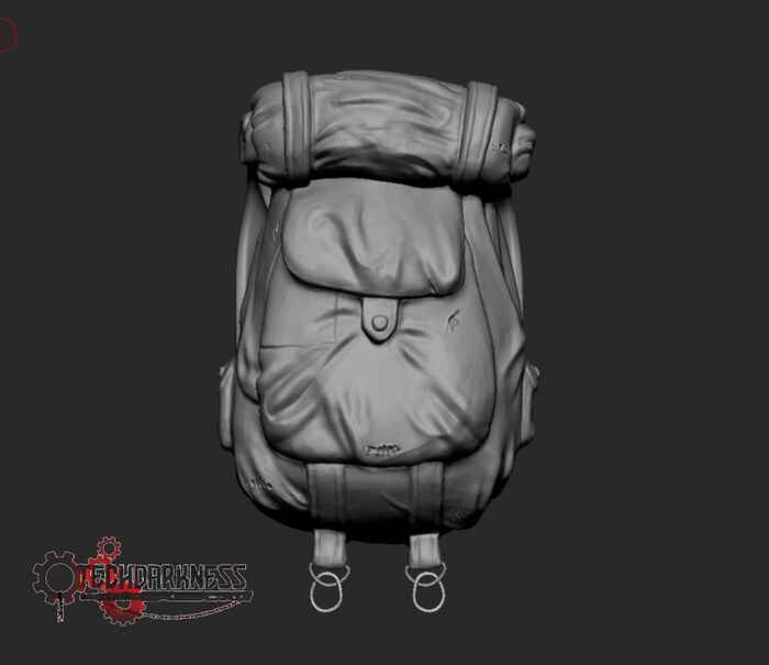 Backpack model - Techno darkness, Game Developers, Gamedev, Concept Art, Game art, 3D modeling