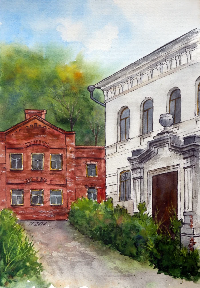 Urban plein air 2024 (part 6) - My, Traditional art, Painting, Artist, Modern Art, Painting, Plein air, Watercolor, Graphics, Liner, Pastel pencils, Nizhny Novgorod, Friday tag is mine