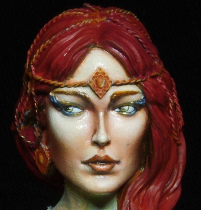 Лицо на раннем этапе росписи маслом