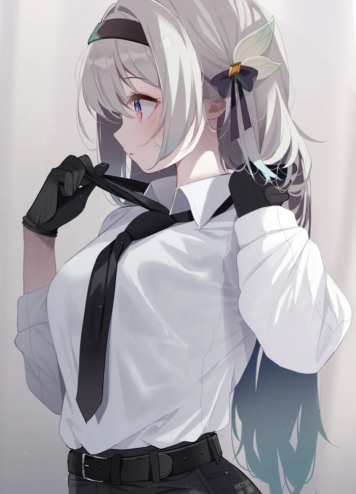 Хотару - Anime Art, Аниме, Firefly (Honkai: Star Rail), Honkai: Star Rail, Рубашка, Галстук