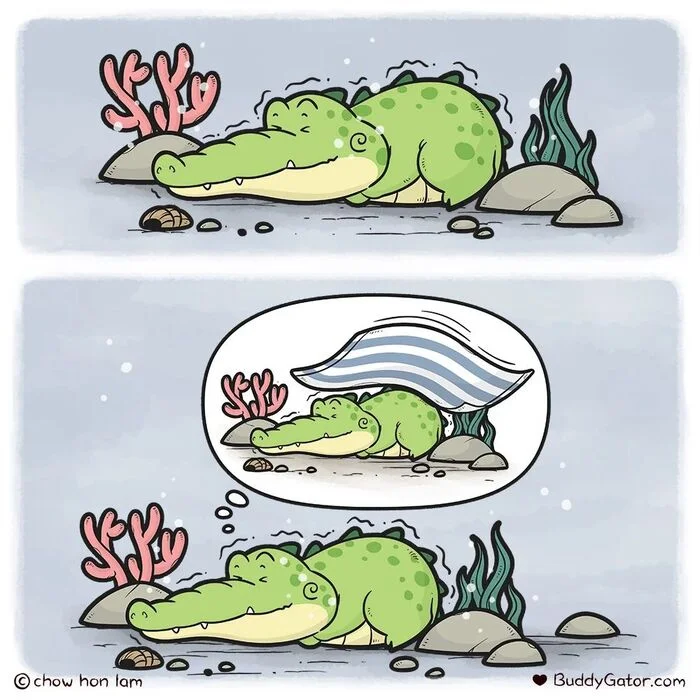 Blanket - Comics, Alligator, A blanket, Stingray, Kindness, Buddygator, Dream