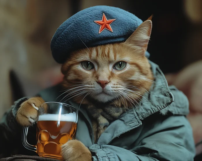 Cat Adidas congratulates everyone on Airborne Forces Day!!! - My, Нейронные сети, Artificial Intelligence, Midjourney, Neural network art, Paratroopers, Airborne forces