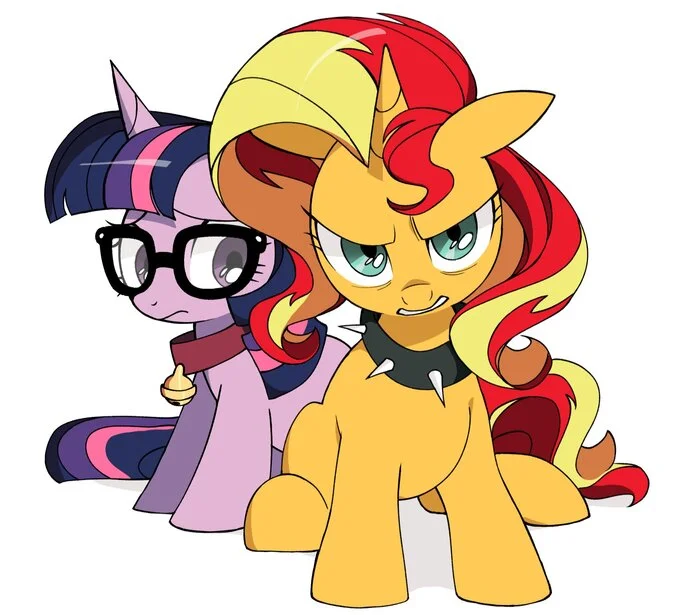 Protector - My little pony, Sunset shimmer, Twilight sparkle, Sci-Twi, Equestria girls, Art