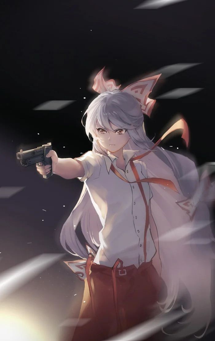 Стрельба - Touhou, Fujiwara No Mokou, Anime Art, Game Art, Аниме, Игры, Мемы, Юсуф Дикеч, Олимпийские игры