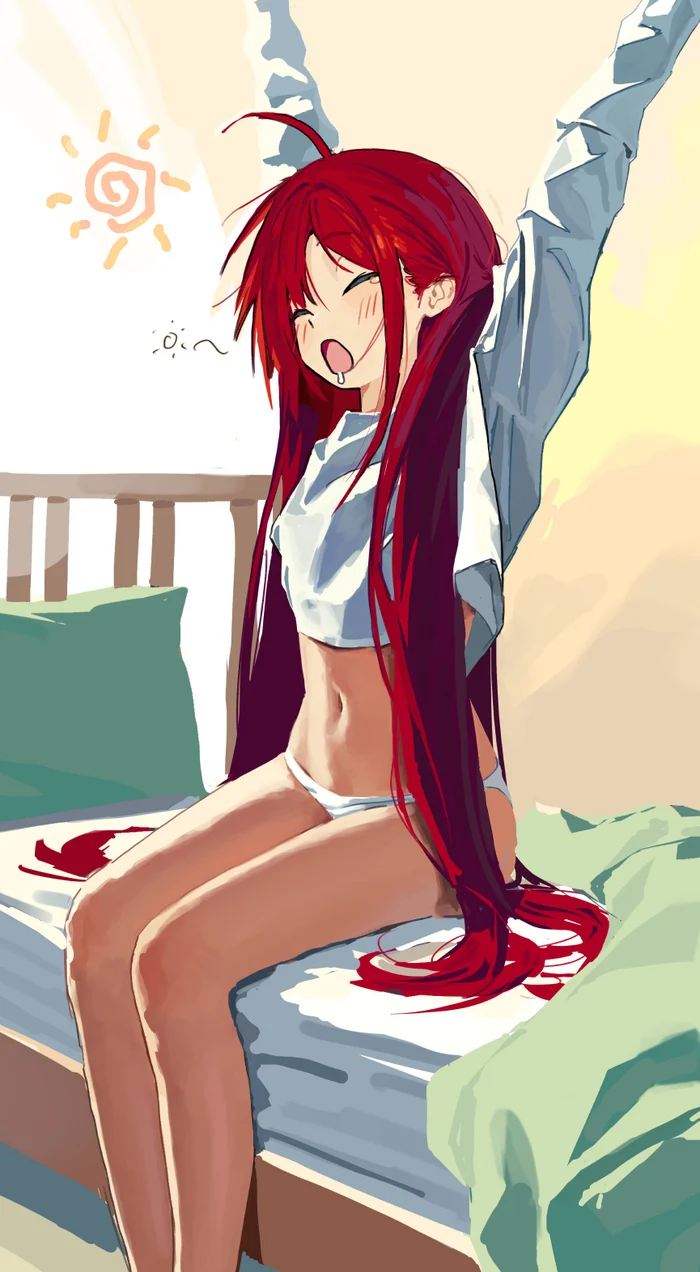 Good morning, Hipa-chan - Anime art, Anime, Original character, Some1else45, Morning