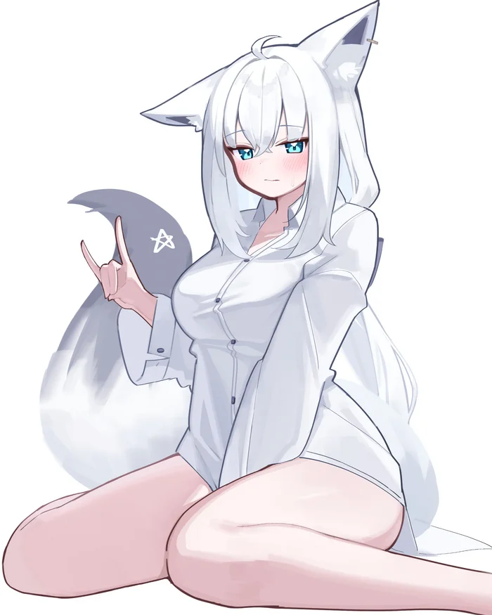 Лисичка...вот - Anime Art, Аниме, Virtual YouTuber, Hololive, Shirakami Fubuki, Animal Ears, Хвост, Deaver