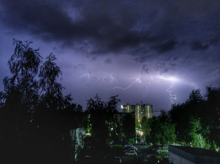 Lightning in the sky - My, Lightning, Thunderstorm, Nature, The photo