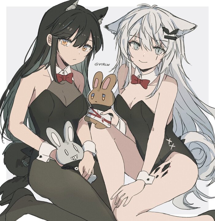    Anime Art, , Lappland, Texas (Arknights), Arknights, Seri (vyrlw), Animal Ears, Bunnysuit