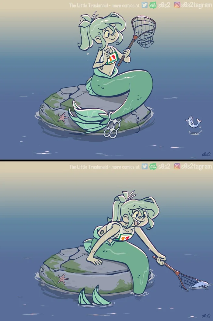 Graceful mermaid - Comics, S0s2, The Little Trashmaid, Mermaid, Longpost