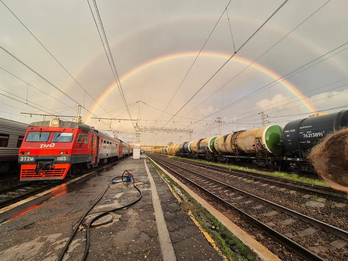 The other day, leprechauns brought gold in tanks - Permian, Double Rainbow, The photo, The nature of Russia