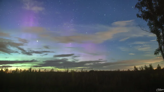 I'm showing you a little shine - My, The photo, Nature, Sky, Night, Astrophoto, Polar Lights, Starry sky, Night shooting, Landscape