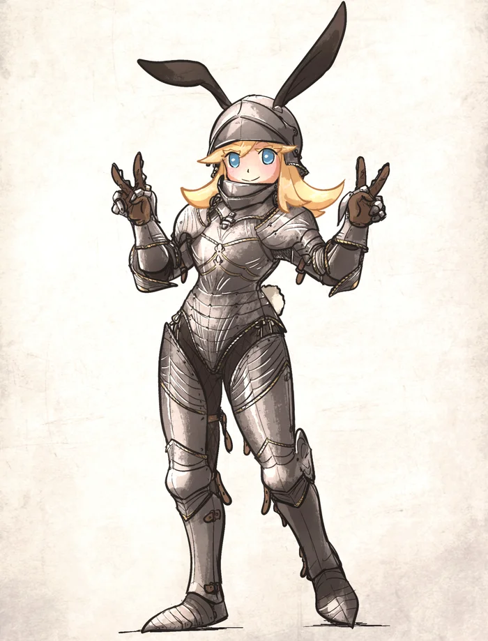 Gothic bunny armor - Vanishlily, Арт, Аниме, Anime Art, Original Character, Средневековье, Доспехи, Bunnysuit