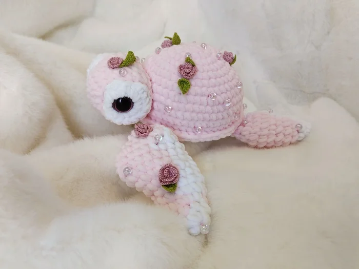 Marshmallow turtle - My, Turtle, Pink, Toys, With your own hands, Hobby, Presents, Needlework without process