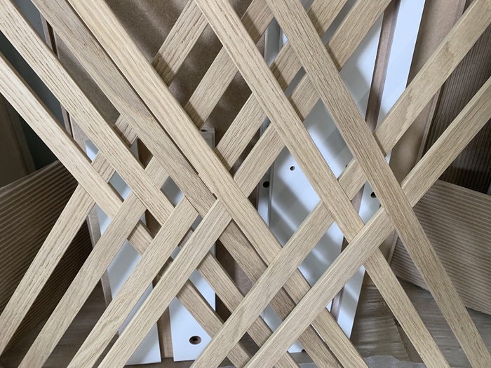 Декоративная раскладка из массива дуба на стекло распашного, кухонного фасада из окрашенного эмалью МДФ Мастерская, Изготовление, Рукоделие с процессом, Стекло, Станок, Работа с деревом, Столярка, Длиннопост