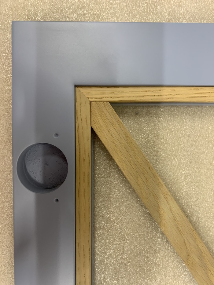 Декоративная раскладка из массива дуба на стекло распашного, кухонного фасада из окрашенного эмалью МДФ Мастерская, Изготовление, Рукоделие с процессом, Стекло, Станок, Работа с деревом, Столярка, Длиннопост