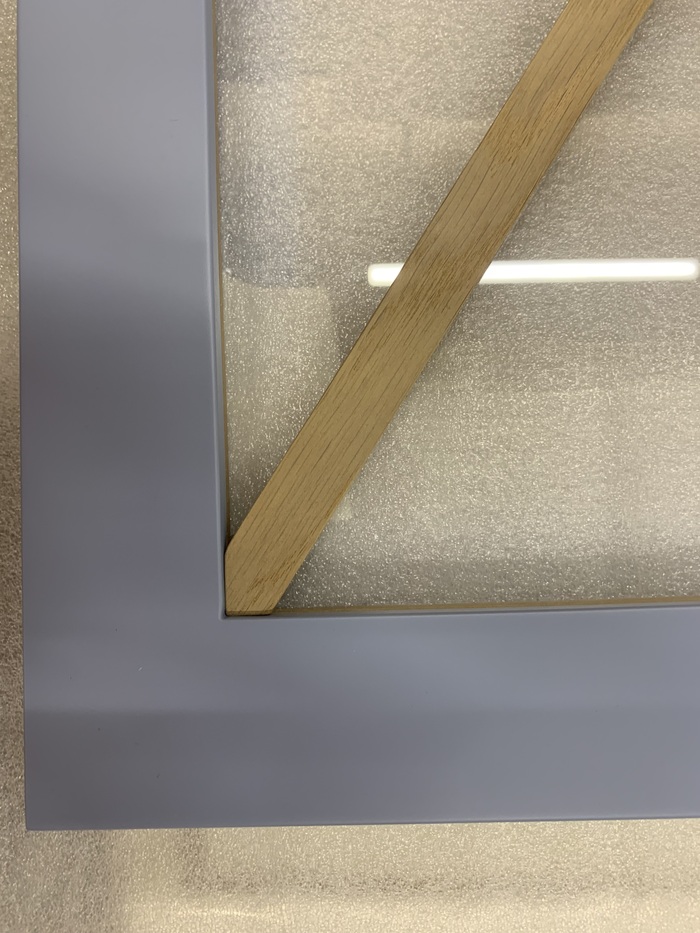 Декоративная раскладка из массива дуба на стекло распашного, кухонного фасада из окрашенного эмалью МДФ Мастерская, Изготовление, Рукоделие с процессом, Стекло, Станок, Работа с деревом, Столярка, Длиннопост