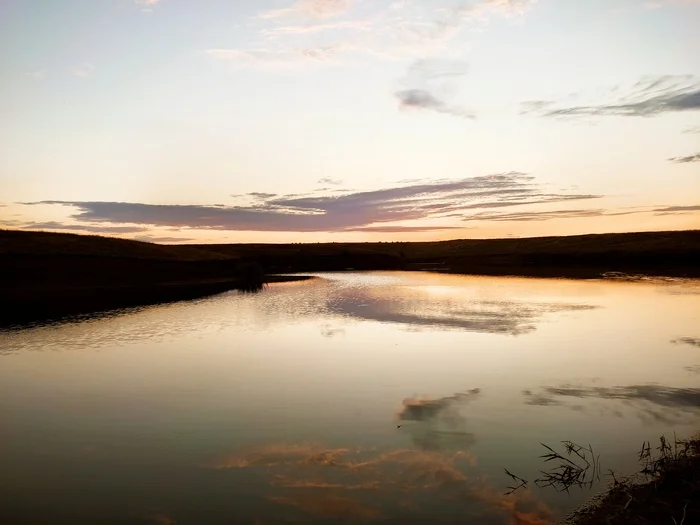 The horizon of the setting sun in your feed - My, The photo, Nature, River, Landscape