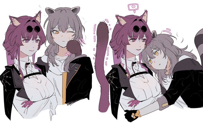    Anime Art, , Yuri, , Honkai: Star Rail, Kafka (Honkai: Star Rail), Stelle (Honkai: Star Rail), Animal Ears, , Twitter ()