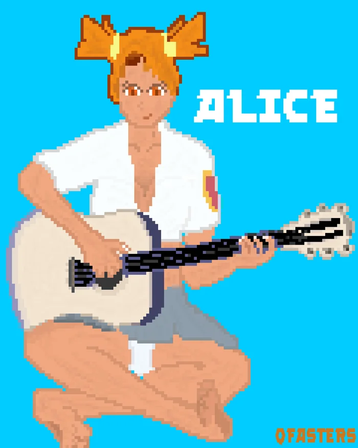 Alice - My, Creation, Art, Pixelation, Images, Characters (edit), Longpost