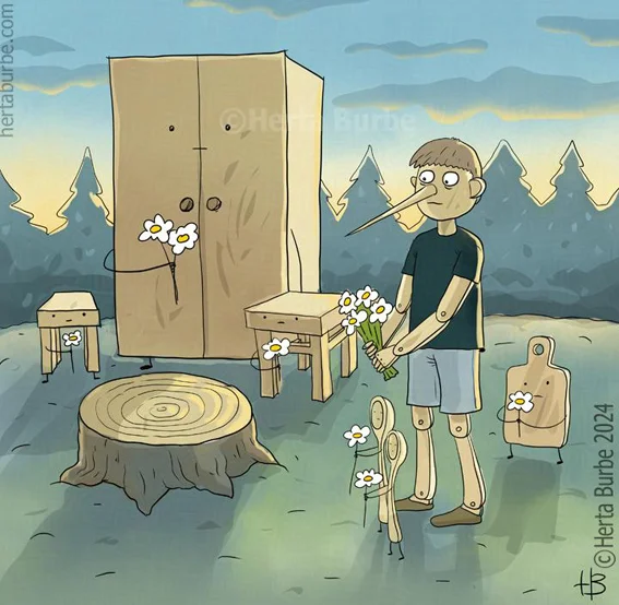 Stump - Comics, Herta Burbe, Tree, Stump, Pinocchio, Memory