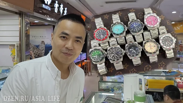 Luxury Replicas from China - Gunazhou Watch Market - My, China, Market, Living abroad, Chinese, Copy, Replica, Clock, Rolex, Trade, Asia, Business in Russian, Video, Youtube, Longpost