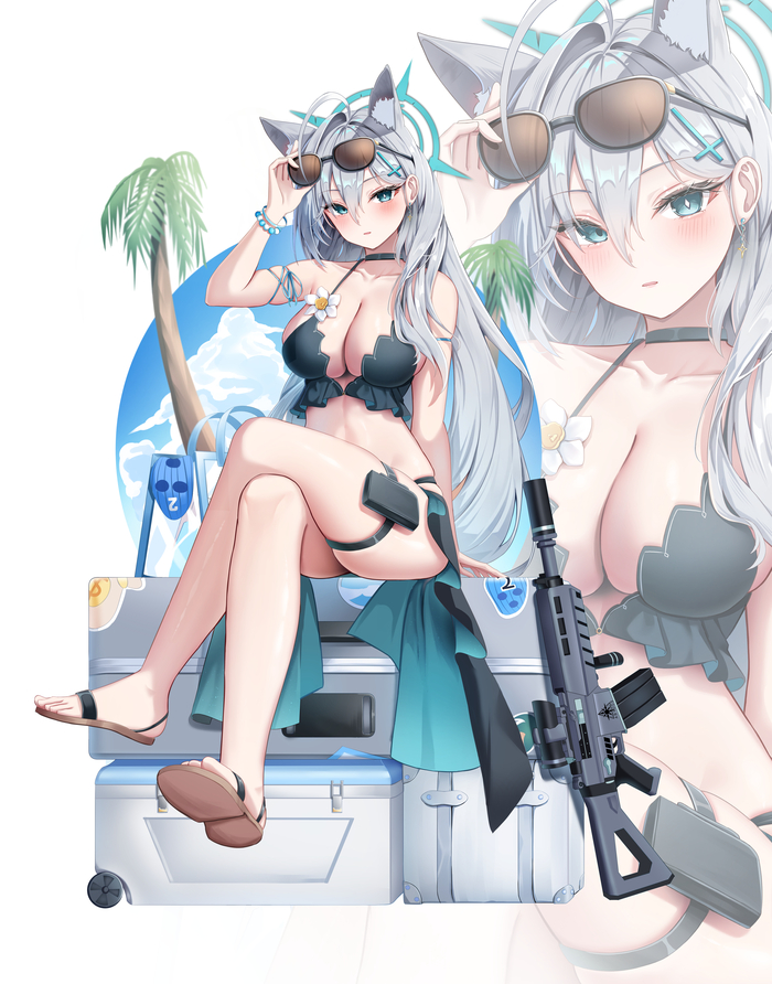 Shiroko Anime Art, , Blue Archive, Shiroko Terror, Animal Ears, 