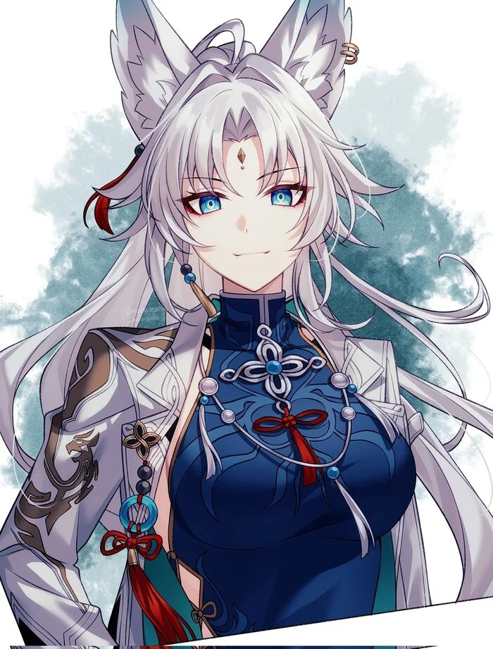 Feixiao - Anime art, Anime, Feixiao (Honkai: Star Rail), Honkai: Star Rail, Animal ears, Kitsune