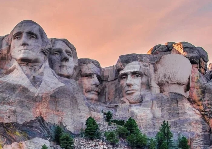 Into the stone))) - Joe Biden, Monument, Humor, Politics, Mount Rushmore, Fotozhaba