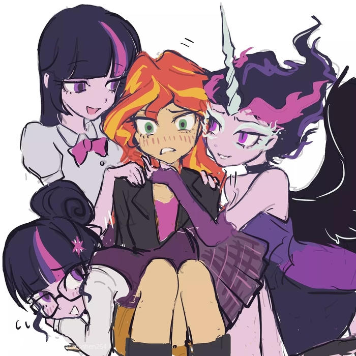   - My Little Pony, Equestria Girls, Sunset Shimmer, Twilight Sparkle, Sci-twi, Midnight Sparkle, , , MLP Lesbian