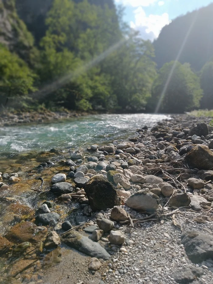 mountain river - My, River, The mountains, Mobile photography, Oneplus