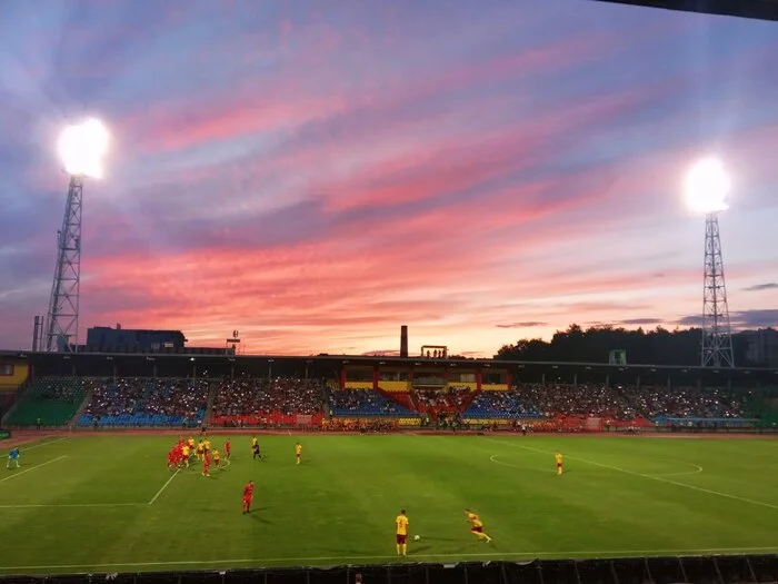 Sunset at the Arsenal-Yenisey match - My, Sunset, Arsenal, Yenisei, Evening