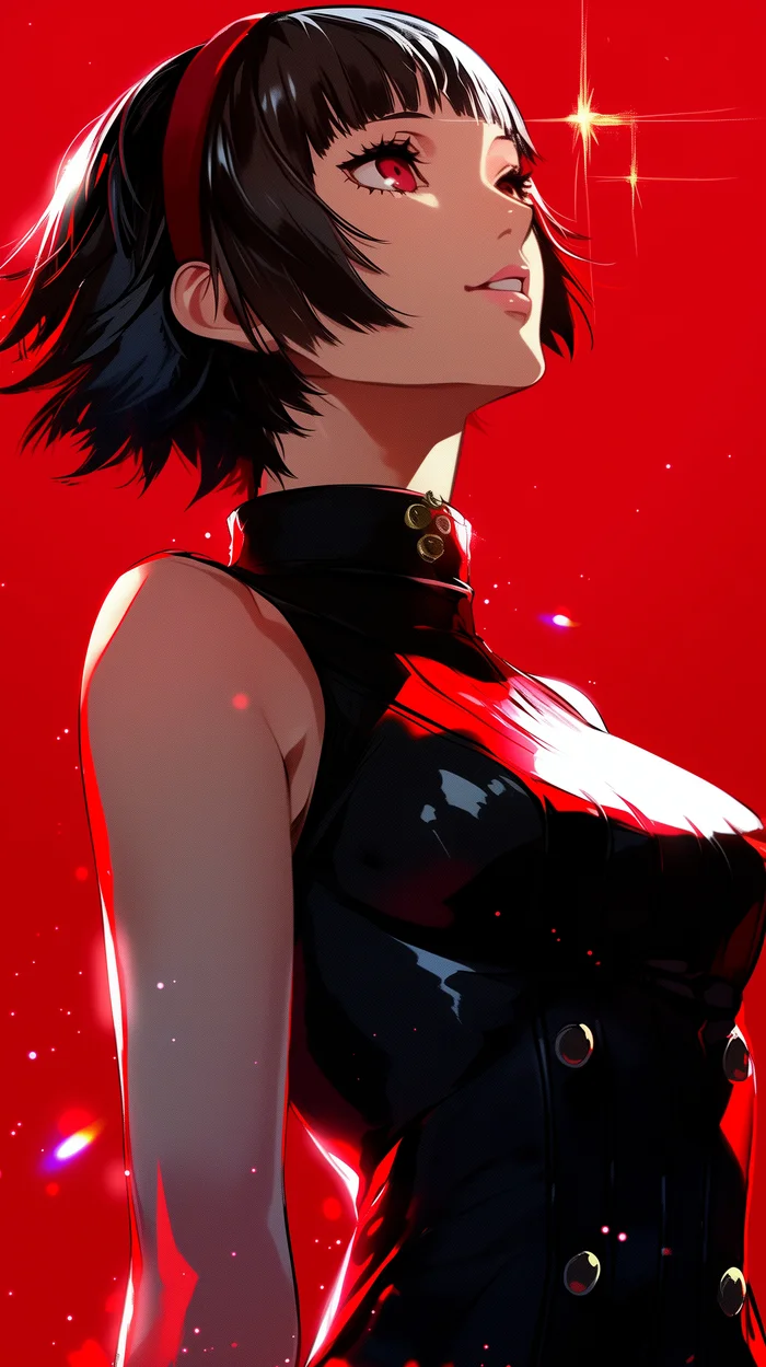 Makoto - Art, Anime, Anime art, Persona, Persona 5, Niijima Makoto, Games, Game art, Neural network art, Longpost