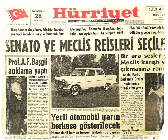 «Деврим» на первой полосе главной газеты Турецкой республики.