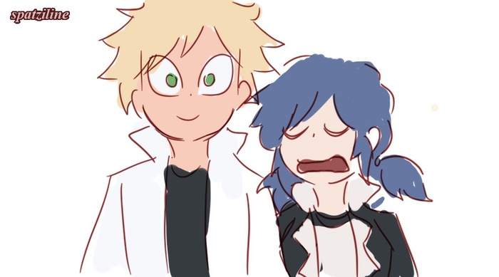 ,     ?... -__- , , ,    -, Chat Noir, Marinette, Spatziline, 