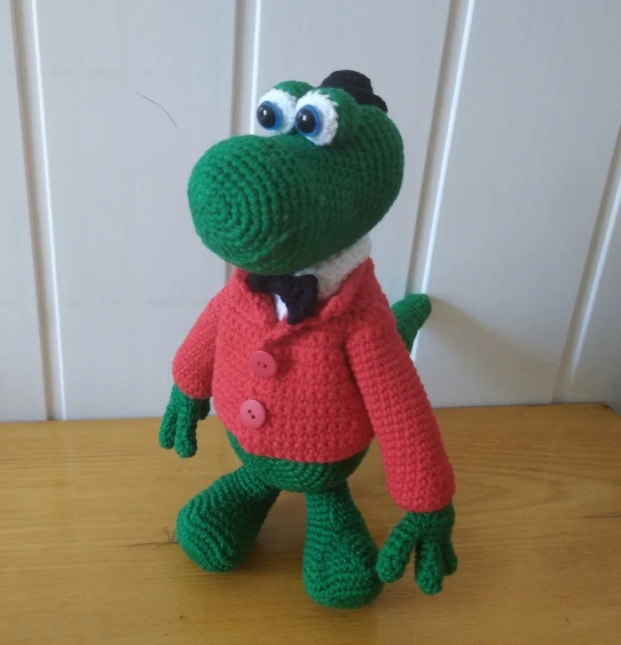 Gennady - My, Needlework, Handmade, Knitting, Crochet, Knitted toys, Crocodiles, Crocodile Gena, Needlework without process, Amigurumi