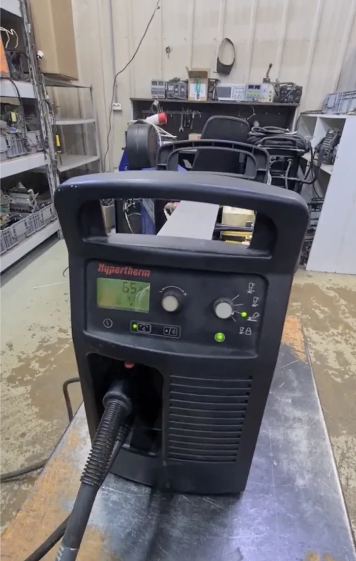 Hypertherm PowerMax 65 - testing after repair - My, Welding, Plasma cutting, Plasma cutter, Video, Vertical video, Longpost