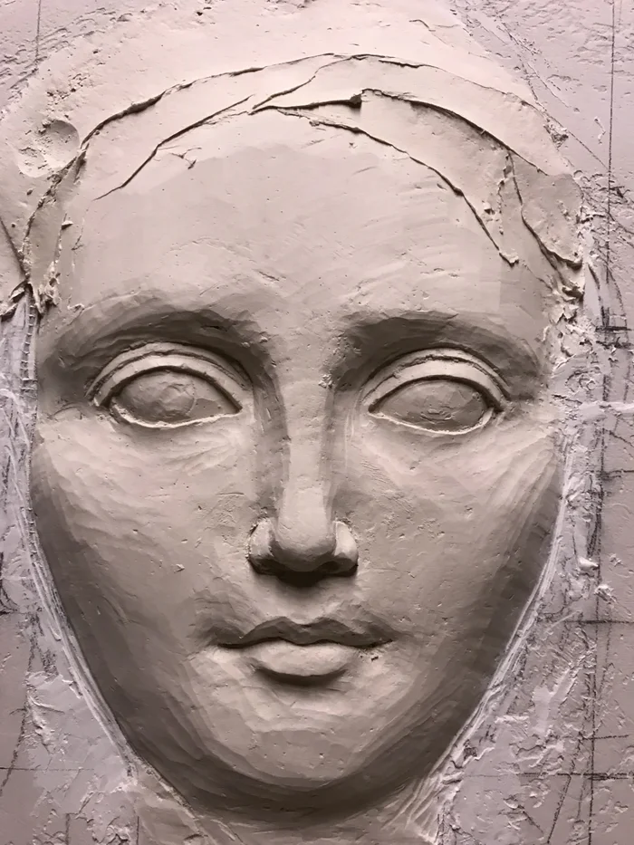 Bas-relief continued - My, Bas-relief, Sculpture, Plaster sculpture, Women