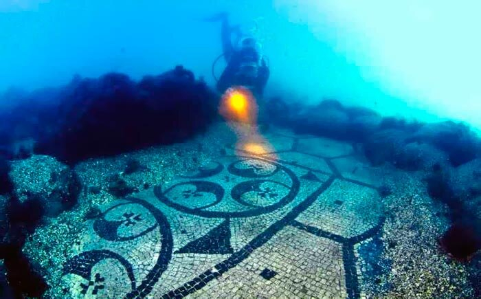 Mosaic and diving - Mosaic, Diving, Art, Archeology, Underwater photography, Antiquity, Ancient Rome, The Roman Empire, Diver, Immersion, Longpost