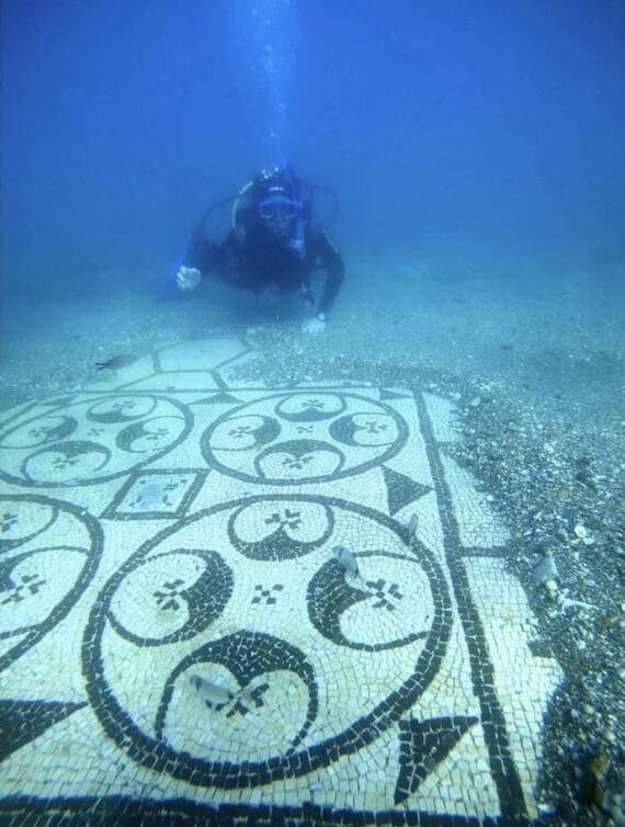 Mosaic and diving - Mosaic, Diving, Art, Archeology, Underwater photography, Antiquity, Ancient Rome, The Roman Empire, Diver, Immersion, Longpost