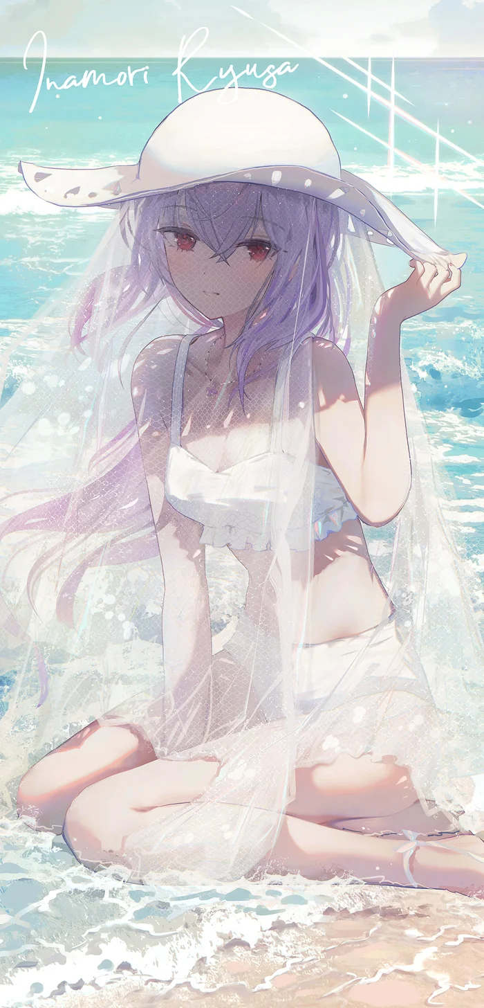 Kagami - Anime art, Anime, Blue archive, Swimsuit, Kagami Chihiro, Inamori Ryusa, Hakari Atsuko