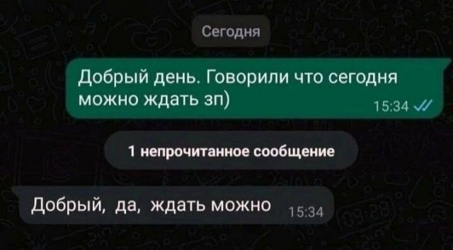 Сижу и жду - Зарплата, Юмор, Переписка, Скриншот