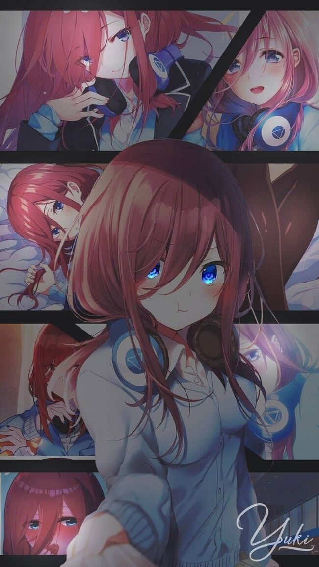 The Strange Story of Nakano Miku (Gotoubun no Hanayome) - My, Anime, Neural network art, Anime art, Nakano miku, Gotoubun no hanayome, Anime, Anime memes, Crossover