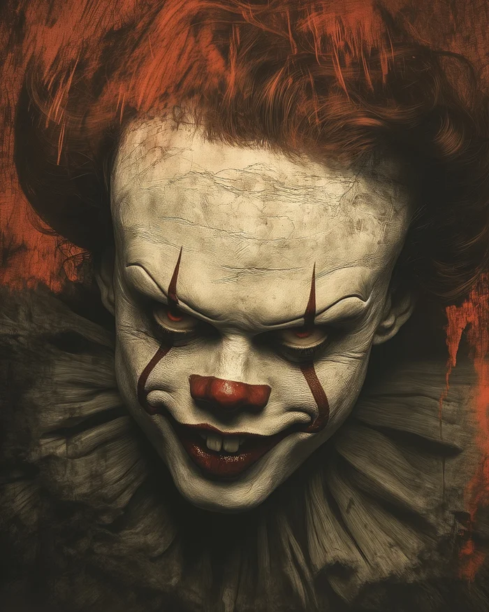 Bill Skarsgard. Pennywise the dancing clown - My, Neural network art, Midjourney, Pinanoc, Bill Skarsgard, Actors and actresses, Birthday, Pennywise, It, It 2