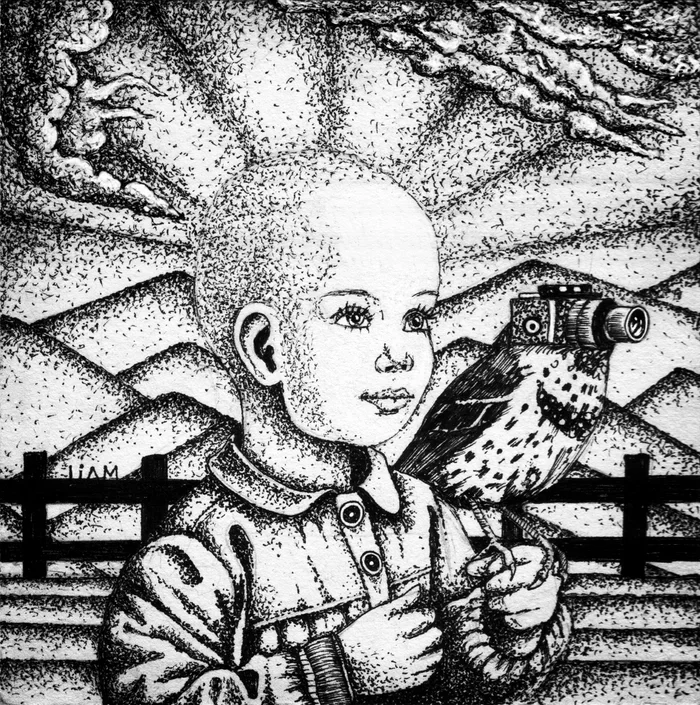 Birdcatcher (graphics) - My, Art, Artist, Graphics, Surrealism, I'm an artist - that's how I see it, Nft