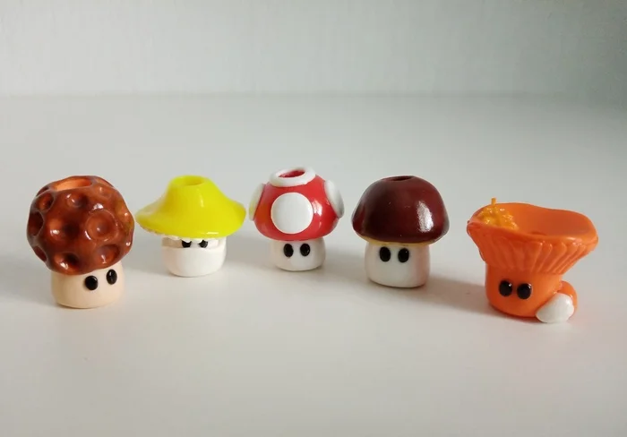 Mushroom time has come! - Mushrooms, Polymer clay, Beads, Needlework without process